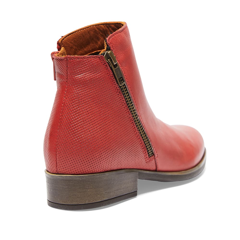 Lido Boot in Red Leather