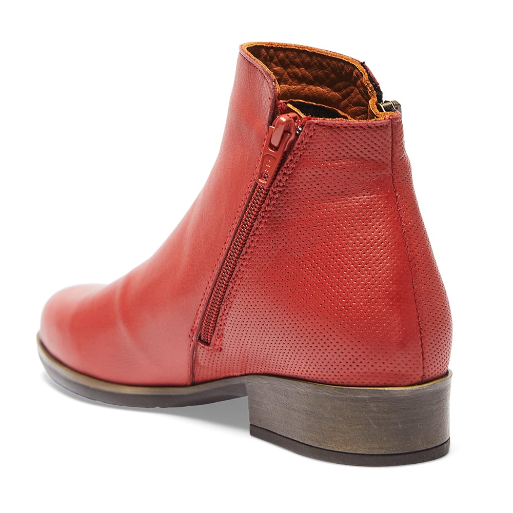 Lido Boot in Red Leather