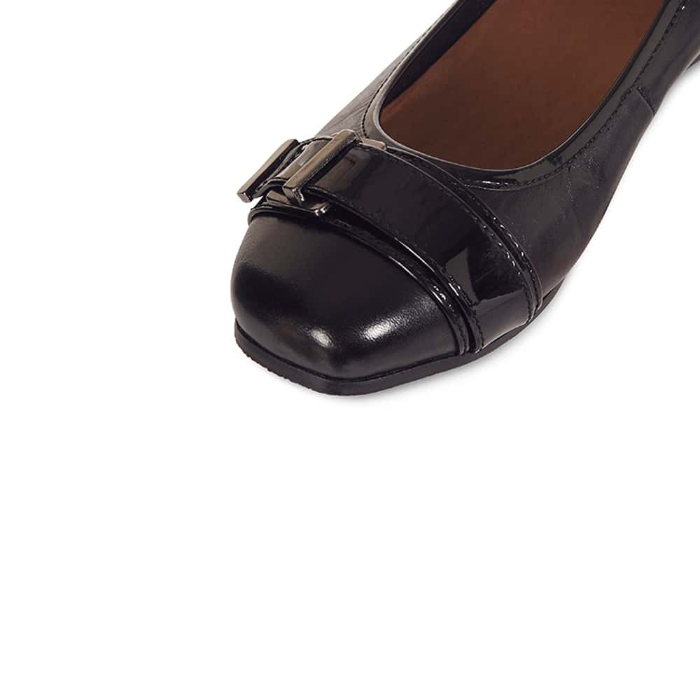 Napier Heel in Black Leather
