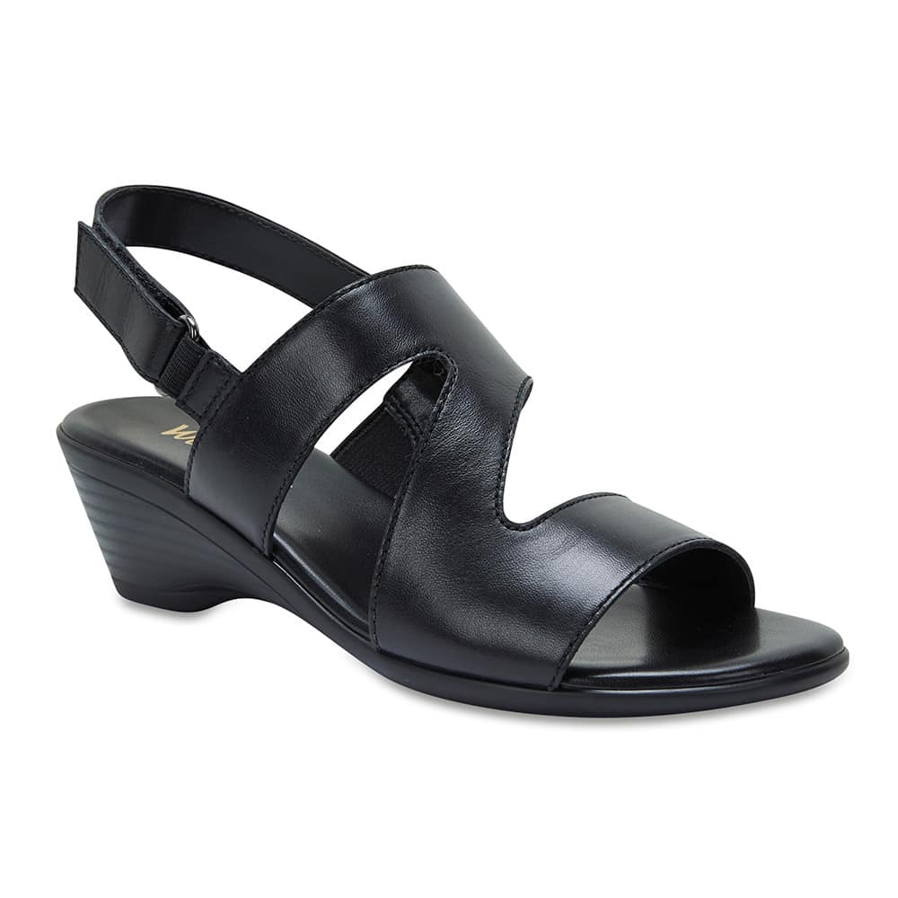 Orchid Heel in Black Leather