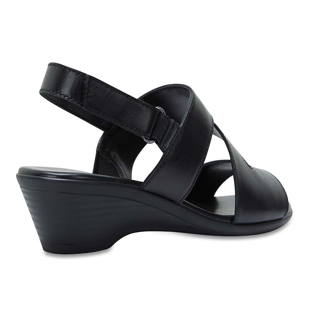 Orchid Heel in Black Leather